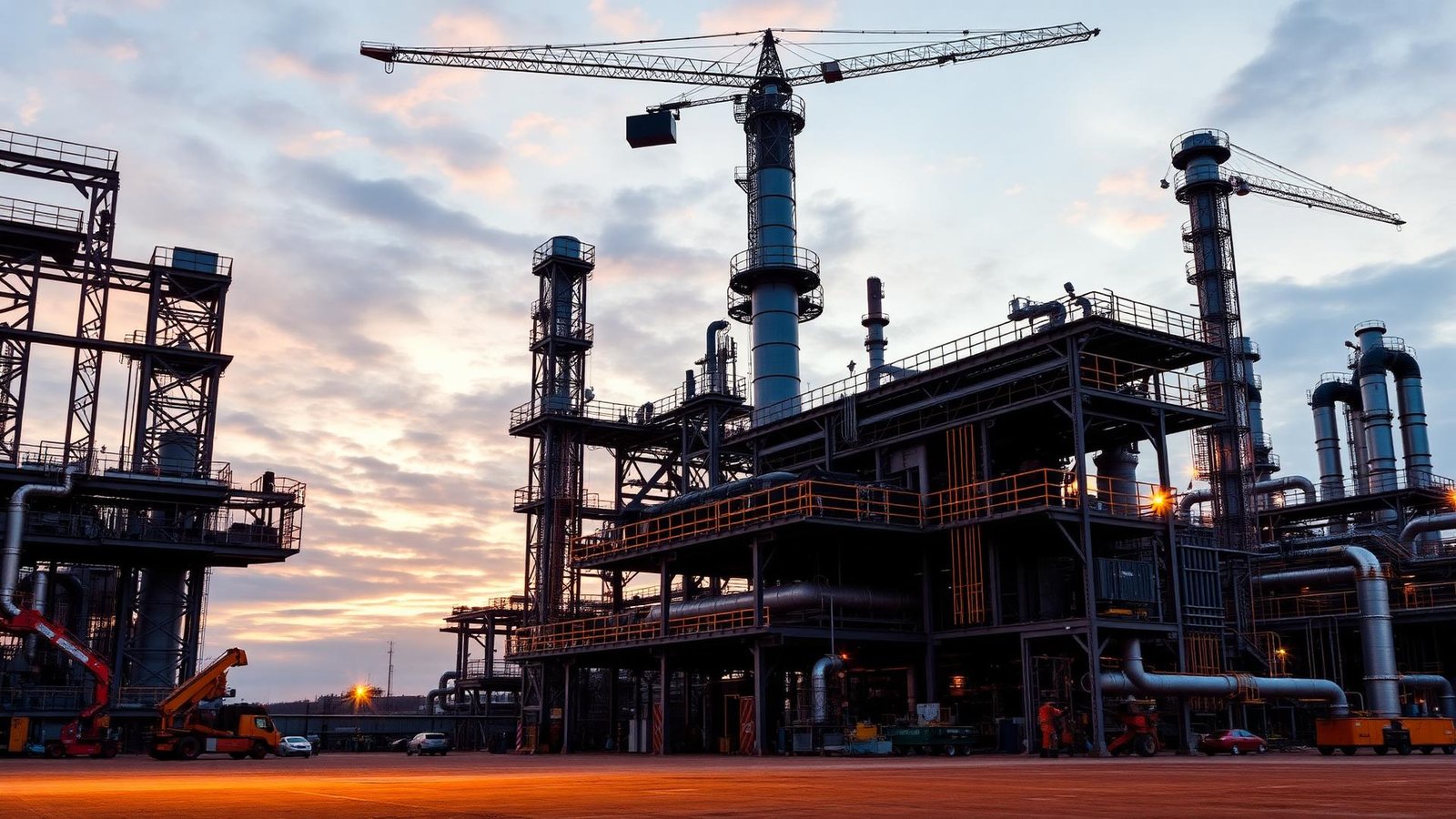 Industrial refinery and mechanical construction site in Southeast Texas
